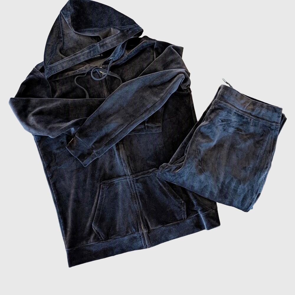 Dolce Vida Velour Tracksuit Set Hoodie Jogger Pants Size M Y2K Lounge